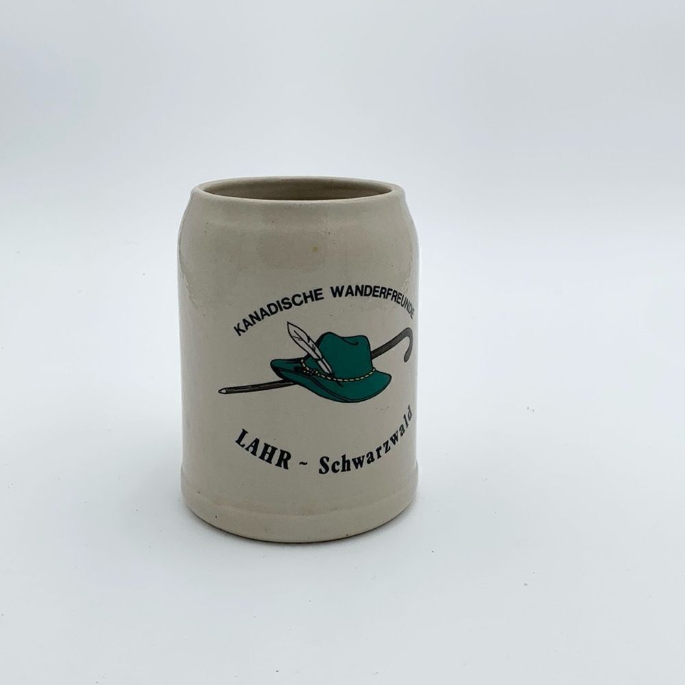 Vintage Germanan stoneware beer stein mug Kanadische Wanderfreunde LAHR